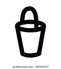 Bucket Bold Line Vector Icon 