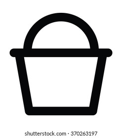 Bucket Bold Line Vector Icon