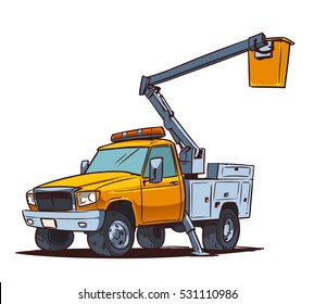 Bucket Boom Truck Cartoon illustration