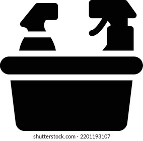 bucket bottles Vector illustration on a transparent background.Premium quality symbols.Glyphs vector icon for concept and graphic design.