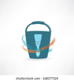 bucket with brush icon