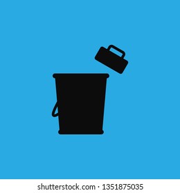 bucket with a brush icon vector