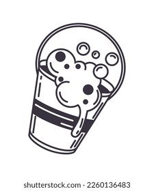 icono de doodle de limpieza de burbujas aislado