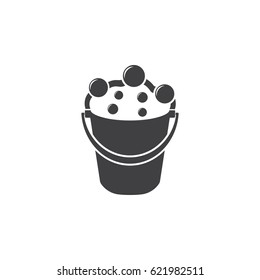 Bucket bubbles icon on the white background