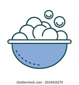 icono de cubo con burbujas aisladas