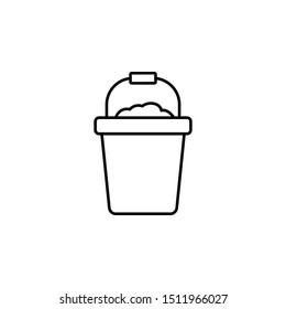 Bucket carwash chemical icon. Element of car wash thin line icon