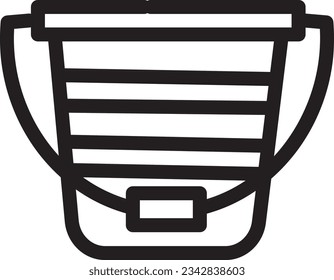 Bucket Catch Fish Outline Icon