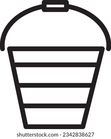 Bucket Catch Fish Outline Icon