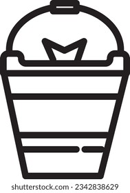 Bucket Catch Fish Outline Icon