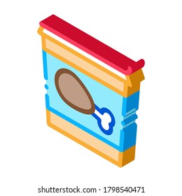 bucket of chicken legs icon vector. isometric bucket of chicken legs sign. color isolated symbol illustration