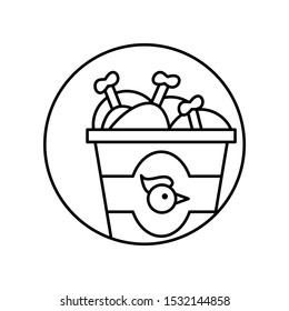 Bucket, chiken legs icon. Simple line, outline vector of take away icons for ui and ux, website or mobile application