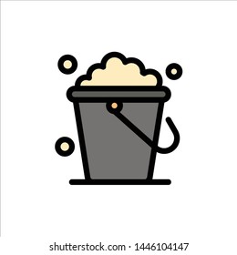 Bucket, Cleaning, Floor, Home  Flat Color Icon. Vector icon banner Template