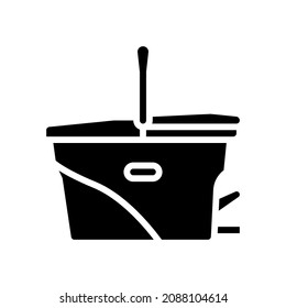 bucket for cleaning glyph icon vector. bucket for cleaning sign. isolated contour symbol black illustration