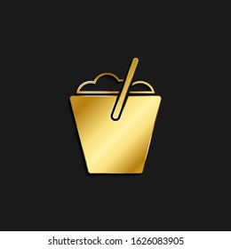 Bucket, cleaning gold icon. Vector illustration of golden