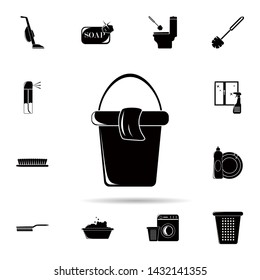 Bucket for cleaning icon. Universal set of cleaners for website design and development, app development