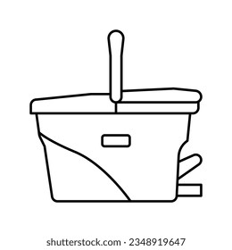 cubo para limpiar el vector de icono de línea. balde para la señal de limpieza. símbolo de contorno aislado ilustración negra