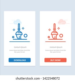 Bucket, Cleaning, Mop  Blue and Red Download and Buy Now web Widget Card Template