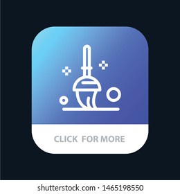 Bucket, Cleaning, Mop Mobile App Button. Android and IOS Line Version. Vector Icon Template background
