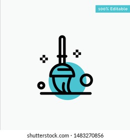 Bucket, Cleaning, Mop turquoise highlight circle point Vector icon