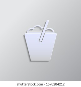 Bucket, cleaning paper style, icon. Paper style vector icon.