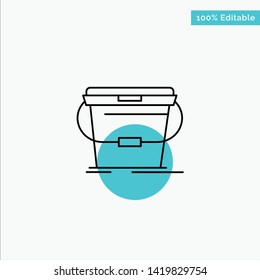 Bucket, Cleaning, Wash, Water turquoise highlight circle point Vector icon