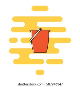 Bucket color thin line icon. Mbe minimalism style