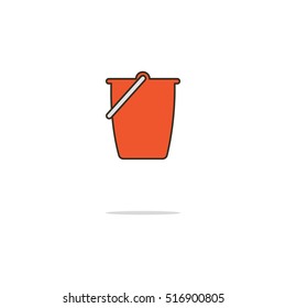 Bucket color thin line icon.Vector illustration