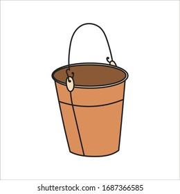 Eimerfarbene Vektorillustration Symbol-Design auf weißem Hintergrund.