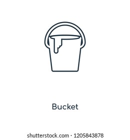 Bucket concept line icon. Linear Bucket concept outline symbol design. This simple element illustration can be used for web and mobile UI/UX.