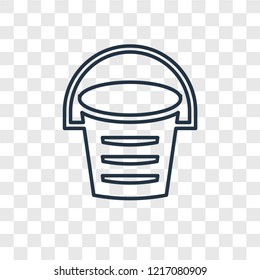 Bucket concept vector linear icon isolated on transparent background, Bucket concept transparency concept in outline style