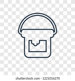 Bucket concept vector linear icon isolated on transparent background, Bucket concept transparency concept in outline style