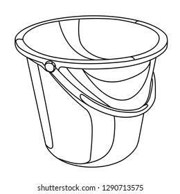 bucket contour vector illustration isolated