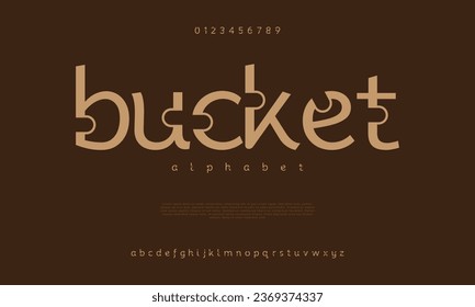 Bucket creative modern urban alphabet font. Digital abstract moslem, futuristic, fashion, sport, minimal technology typography. Simple numeric vector illustration