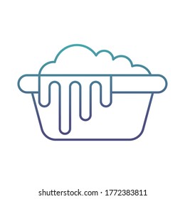 bucket degraded line style icon design, Cleaning service wash home and hygiene theme Vector illustration
