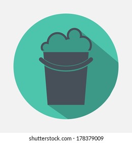 bucket with detergent icon
