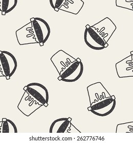 bucket doodle drawing seamless pattern background