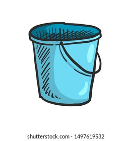 Bucket Doodle Icon. Vector Illustration eps.10