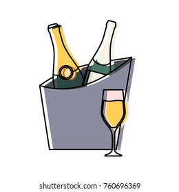 bucket with drinks icon