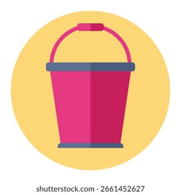 Bucket editable sign icon. Cute beach bucket filled, simple flat style design. Perfect vector collection beach bucket silhouette symbol web graphic design. Vector image.