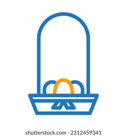 Icono de huevo de cubo duocolor naranja azul de la ilusión de la pascua elemento vector y símbolo perfecto.