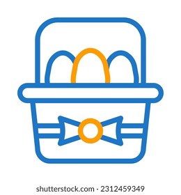 Bucket egg icon duocolor blue orange easter illustration vector element and symbol perfect.