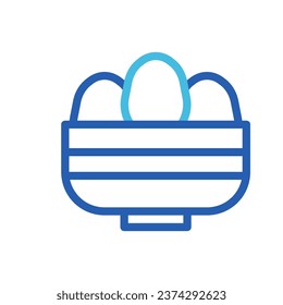 Icono de huevo de cubo de duocolor color azul de la ilustración de Pascua elemento vector y símbolo perfecto.