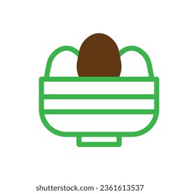 Bucket egg icon duotone green brown colour easter illustration vector element and symbol perfect.