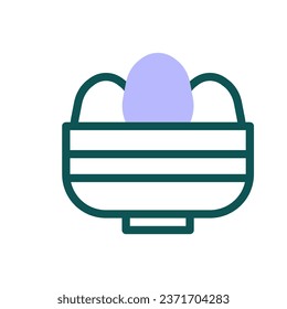 Bucket egg icon duotone green purple colour easter illustration vector element and symbol perfect.
