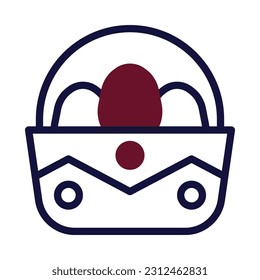 Bucket egg icon duotone maroon navy colour easter illustration vector element and symbol perfect.