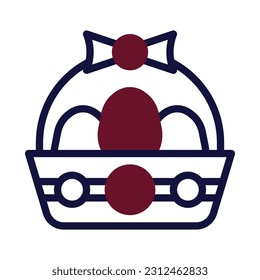 Bucket egg icon duotone maroon navy colour easter illustration vector element and symbol perfect.
