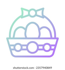Bucket egg icon gradient green purple colour easter illustration vector element and symbol perfect.