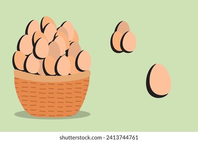 bucket eggs flat color minimalism