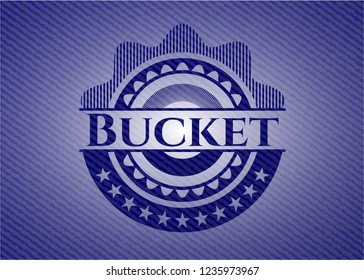 Bucket emblem with denim high quality background