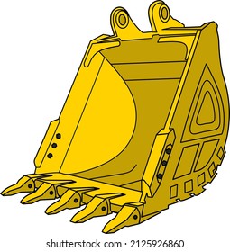 Bucket Excavator colored flat design